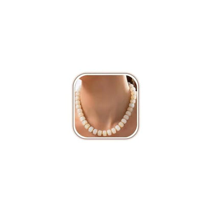 Chunky Beaded Necklace for Women, Colorful Trendy Statement Summer Jewelry Gift - color: White
