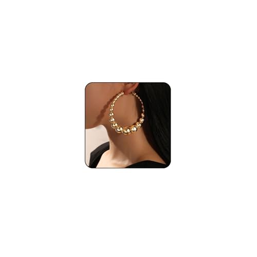 Gold Large Hoop Earrings Lightweight Chunky Gold Earrings Big Hoop Earrings for Women Silver Chunky Earring Gold Statement Earring Fashion Trendy Jewelry - style: A - gold
