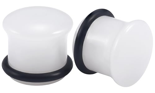 8G-12mm Solid Ear Plugs Tunnels for Women Men Single Flared Ears Gauge Plugs with O-Ring Stretcher Expander Piercing Body Jewelry Black White Clear Opalite 1 Pairs - color: Opalite, size: 4 Gauge(5mm) = 3/16 inch