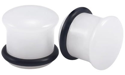 8G-12mm Solid Ear Plugs Tunnels for Women Men Single Flared Ears Gauge Plugs with O-Ring Stretcher Expander Piercing Body Jewelry Black White Clear Opalite 1 Pairs - color: Opalite, size: 8 Gauge(3mm) = 1/8 inch