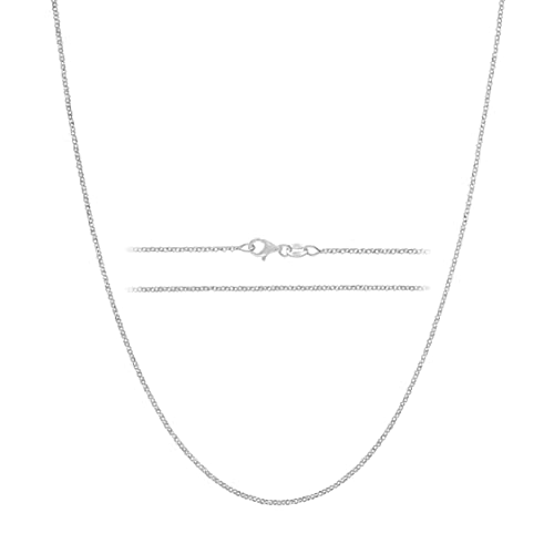 KISPER 925 Sterling Silver Cable Chain Necklace for Women 1.6mm Diamond Cut | Made in Italy, 16-30 inches, anti-tarnish, hypoallergenic, nickel-free, waterproof, lobster clasp