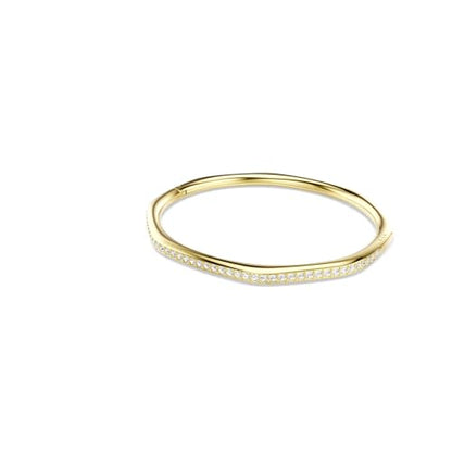 Swarovski Dextera bangle, Octagon shape, Round cut, White, Gold-tone plated