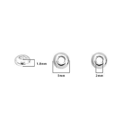 Silver Plated Roudelle Spacer Beads 5x1.8mm 50pcs for Jewelry Making Findings Non Tarnish - color: Silver, size: 5x1.8mm Roudelle