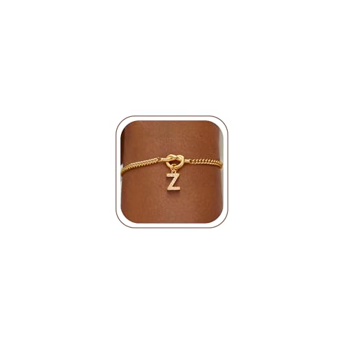 Gold Initial Bracelets for Women Jewelry Gifts - Dainty 14K Gold Plated Zircon Letter Knot Bracelet 26 Alphabet Monogram Initial Bracelets Birthday Gifts for Women - color: Z