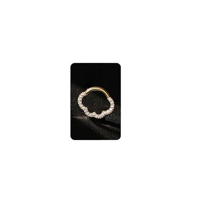 BodyBonita 16G Cloud Hinged Septum Rings - G23 Titanium Nose Rings Hoops Clicker Septum Jewelry CZ Nose Piercings Helix Tragus Rook Daith Earrings for Women Men Silver/14K Gold Plated 8mm - color: Gold-Cloud Shape