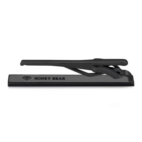 HONEY BEAR 5cm/5.4cm/6cm Mens Tie Clip Bar for Normal Size Steel Business Wedding Gift 1.97"/2.12"/2.36" - style: 6cm Matte Black