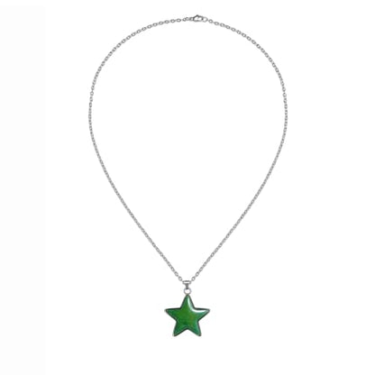 FM FM42 Temperature Sensing Color Changing Pendant Necklace with 19.29" Stainless Steel Rolo Chain - color: Star