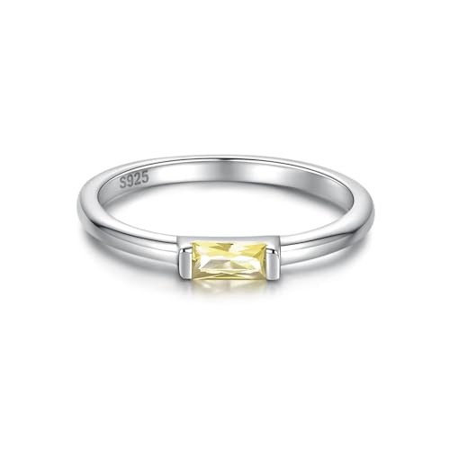 Sariel Birthstone Rings Jewelry 925 Sterling Silver Colorful Stackable Promise Ring for Women Wife Girlfriend Mom - color: November