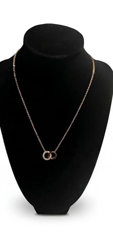 18K Gold Plated Pendant Necklaces - Dainty Minimalist, Waterproof, Non-Tarnish Fashion Jewelry for Women - style: Interlocking Round Pendant