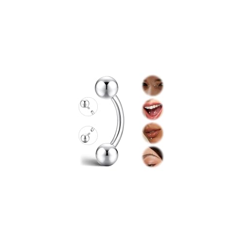 G23 Titanium Rook Piercing jewelry 16G Eyebrow Rings Curved Navel Barbell | Internally Threaded Dainty Helix Earrings Curved Barbell Small Belly Button Rings for Women - color: A, size: Length:6mm