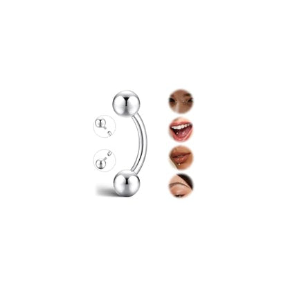 G23 Titanium Rook Piercing jewelry 16G Eyebrow Rings Curved Navel Barbell | Internally Threaded Dainty Helix Earrings Curved Barbell Small Belly Button Rings for Women - color: A, size: Length:6mm