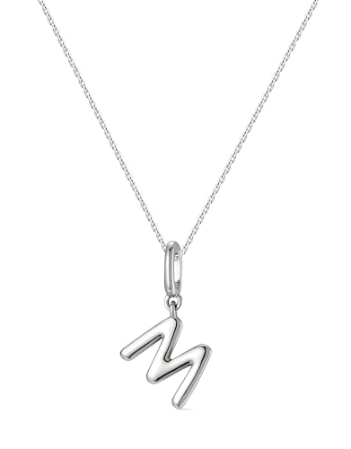 OVRUNS Initial Charm for Women Letter Bracelet Necklace Charms With Clasp | Alloy,nickel,safe for sensitive skin,Pendant with install clasp,fits bracelets with necklaces,great for gift - color: Silver, style: Letter M