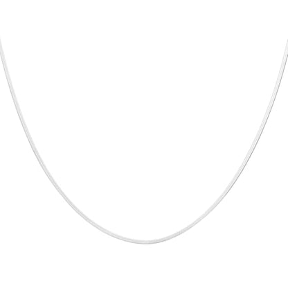 HARFINGTON Herringbone Necklaces Stainless Steel Snake Chain Necklace Adjustable Flat Chain for Jewelry Gift - color: Silver, size: 24" x 0.08"