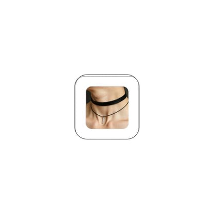 MIFYNN Heart O ring Slip Chain Necklaces for Women Stainless Steel Cuban Chain Bar Necklace Punk Rock Collar Necklace Handmade Adjustable Lariat Y Necklaces for Men - color: Black leather bar
