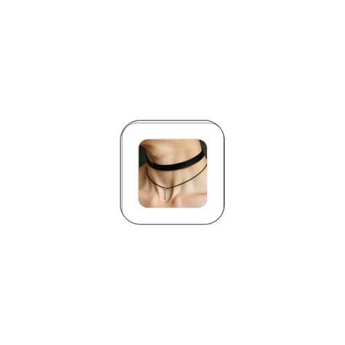 MIFYNN Heart O ring Slip Chain Necklaces for Women Stainless Steel Cuban Chain Bar Necklace Punk Rock Collar Necklace Handmade Adjustable Lariat Y Necklaces for Men - color: Black leather bar