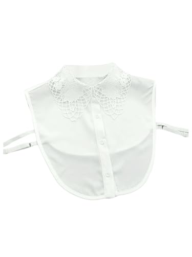 Verdusa Women's Fake Collar Detachable Dickey Collar Half Shirts Blouse - color: White Floral