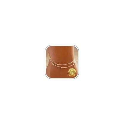 Kenivira 925 Sterling Silver Ankle Bracelets For Women Dainty Layered Waterproof 18K Gold Plated Anklets For Women Beach Adjustable Anklet Foot Jewellery - color: Beaded-G