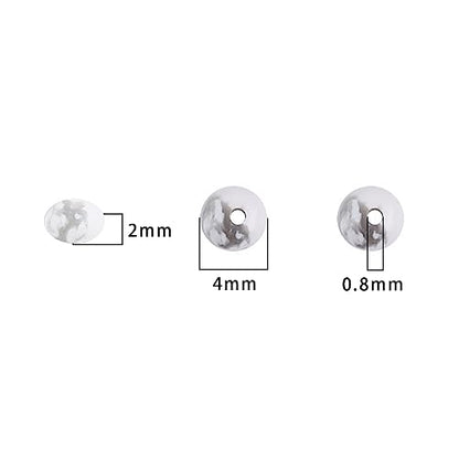 BEADIA Natural White Howlite Spacer Beads Caps Rondelle Disk Loose Beads for Beading Jewelry Making 4mmx2mm 38cm - color: White Howlite, size: Rondelle Disk 4mm x 2mm