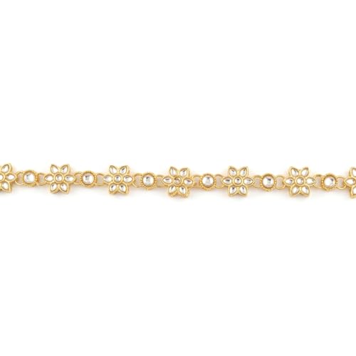 I Jewels Gold Plated Indian Wedding Bollywood Floral Link Design Adjustable Kamarband/Belly Chain/Kandora/Waist Belt for Women (B080W)