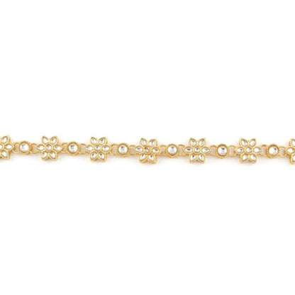 I Jewels Gold Plated Indian Wedding Bollywood Floral Link Design Adjustable Kamarband/Belly Chain/Kandora/Waist Belt for Women (B080W)