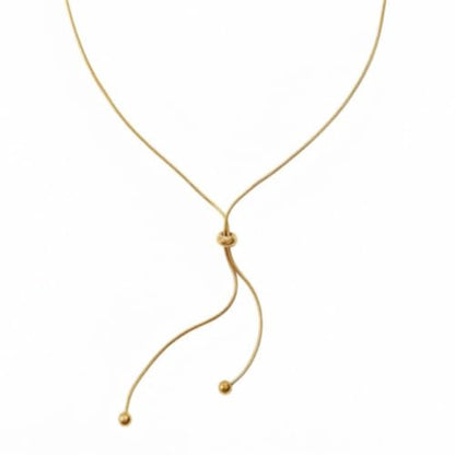 Lariat Long Gold Necklace for Women Adjustable Y-Shaped Drop Dangle | Bolo Chain with Tassel | Dress Sweater Chain | Prom Party Everyday Outfits Accessory Jewelry
