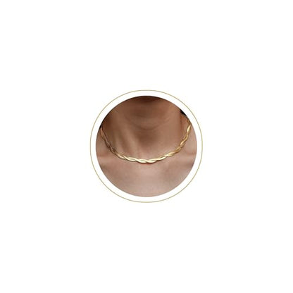CHESKY 14K Gold/Silver Plated Snake Chain Necklace Herringbone Necklace | Gold Necklace for Women,layered Herringbone Necklace,1.5/3/5MM(W) 14"/16"(L) ,Mothers Day Gifts for Mom,Jewelry - color: gold, style: twisted