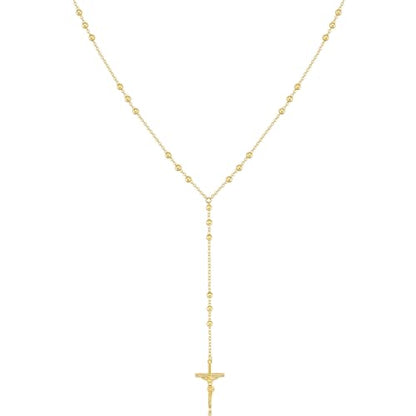 14K Gold Plated Layered Lariat Necklace for Women - Waterproof Non-Tarnish Dainty Gold Chain Necklace, Long Boho Statement Jewelry for Wedding, Prom, Summer Vacation Gifts - color: Cross Y Necklace-Gold