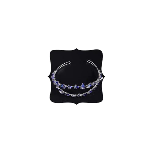 JWICOS Crystal Wedding Headband Tiara Bridal Rhinestone Headpiece Wedding Hair Accessories Tiara for Women and Girls (Blue Silver) - color: Blue Silver