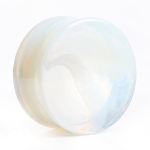 Opalite Organic Stone Ear Plugs Gauges Sold in Pairs - style: 22mm-7/8 inch