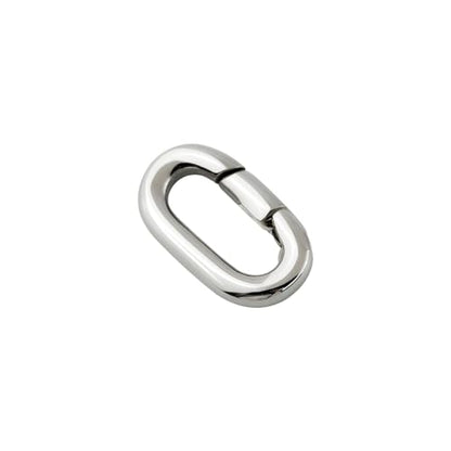1Pc Oval Spring Clasps Clips Connector Rings for Keychain DIY Crafts (Silver-H) - color: Silver-H