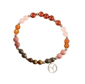 XAM 12 Zodiac Stone Beaded Bracelet - Natural Gemstone & Stainless Steel Charm Constellation Jewelry - color: J