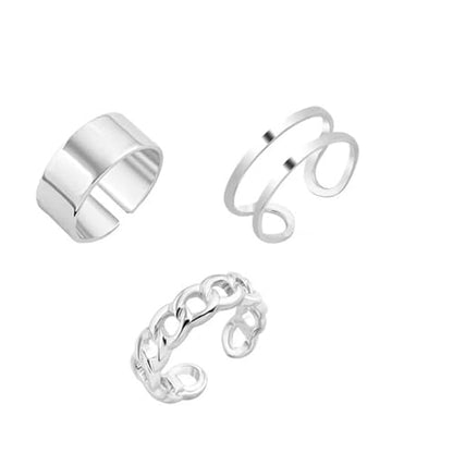 3 Pcs Vintage Ring Set Simple Open Toe Rings Adjustable Finger Ring Fashionable Jewelry Gifts For Women Durability