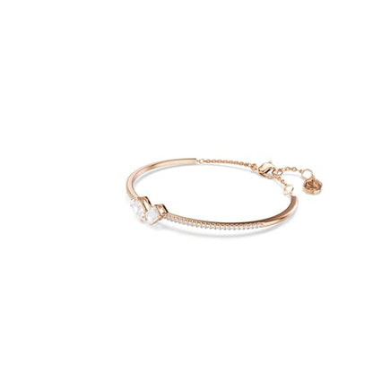 Swarovski Mesmera bangle, Mixed cuts, White, Rose gold-tone finish