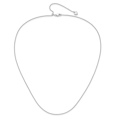 Diamond2Deal Sterling Silver Adjustable .95mm Rolo Chain Necklace 30''