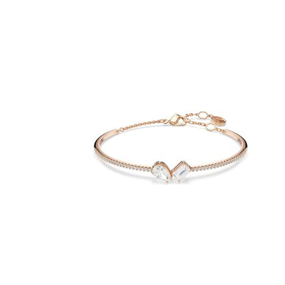 Swarovski Mesmera bangle, Mixed cuts, White, Rose gold-tone finish