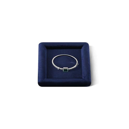 Velvet Jewelry Display Tray for Ring Earrings Necklace Bracelet Flat Tray - color: Blue, size: 5.12 × 5.12 in