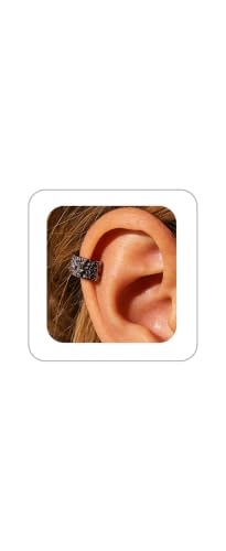 Gothic Clip On Ear Cuff Stainless Steel No Piercing Helix Cartilage | Hypoallergenic,Non Piercing Helix Cartilage,Gold Silver,Fake Earring,Lightweight,Punk Gothic Jewelry Gift Women Men - color: L2-Edgy Design Black 1