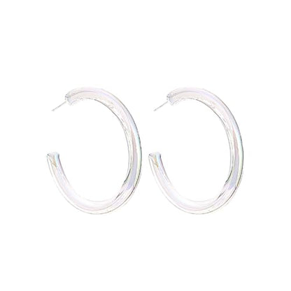 Acrylic Transparent Hoop Earrings Minimalist Resin Earrings Geometric Statement Earrings for Women - color: big circle