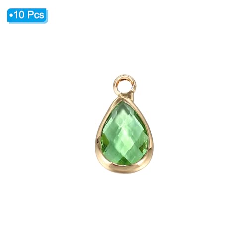 PATIKIL Birthstone Charm Beads Drop Pendant, Handmade Birthstone for Personalized Earrings Bracelet Necklace - color: Light Green, size: 0.51" x 0.28"
