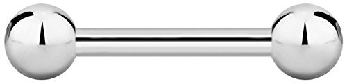 Forbidden Body Jewelry nipple barbell, nipple bars, silver nipplerings piercing Surgical Steel 8g - 18g Straight Barbell Body Jewelry (Sold Individually) - style: 10G 16mm (5/8") 6mm Balls