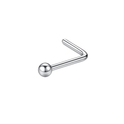 316L Surgical Steel 22g/20g/18g Nose Rings Studs L-Shape Nose Nostrial Piercing Body Jewerly L Shaped Nose Studs 1.5mm 2mm 2.5mm 3mm CZ Nose Screw Studs Rings for Women - style: 6pcs/L-shape/20g/1.5mm Ball/Silver