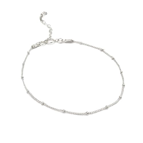 Sterling Silver Chain Bracelets for Women - Dainty 925 Silver Adjustable Bracelets, Minimalist Layering Jewelry, Stackable Chain Styles - style: A1