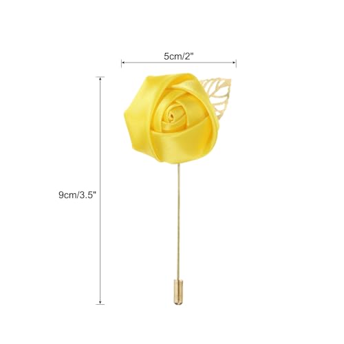 MECCANIXITY Groom Boutonnieres Rose Boutonnieres Pins for Wedding - color: Yellow