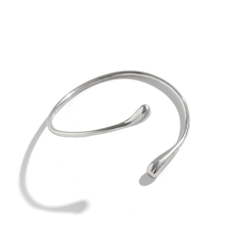 Todenb Upper Arm Cuff for Women Minimalist Adjustable Arm Band Gold Silver Arm Cuff Multi-Layer Arm Bracelet Upper Arm Jewelry - color: Silver Chunky