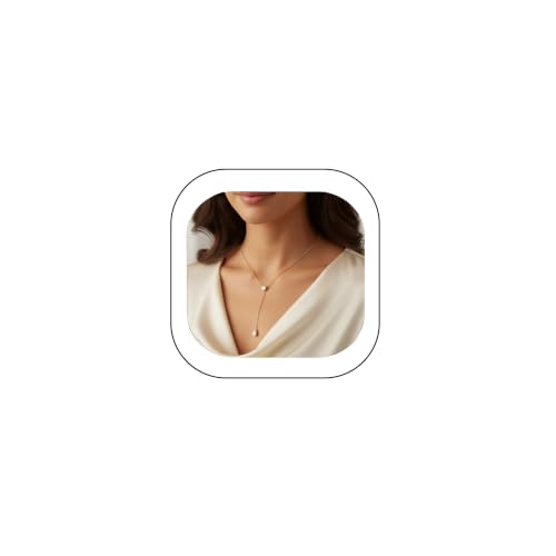 Lariat Necklace for Women CZ Y Shaped Necklaces Summer Birthday Jewelry Gifts - color: Gold Round Teardrop Drop