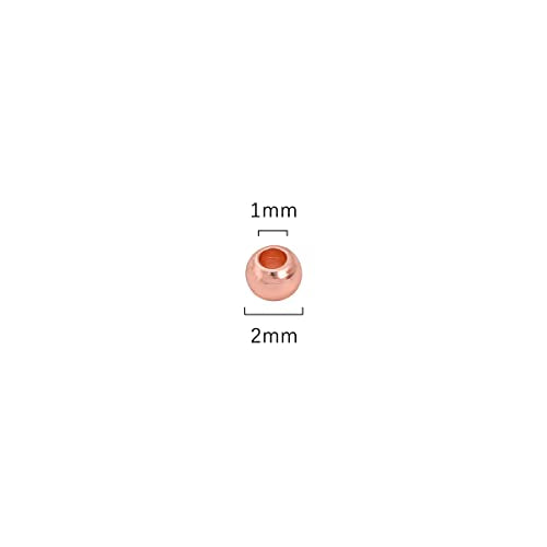Rose Gold Plated Round Spacer Beads 2mm 600pcs for Jewelry Making Findings Non Tarnish - color: Rose Gold, size: 2mm