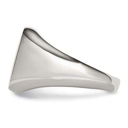 JewelryWeb Stainless Steel Polished Oval Signet Ring Ring for Women - size: 9