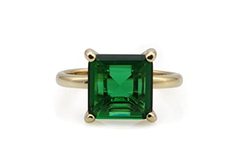 Square Emerald Ring - Handcrafted Statement Ring for Women - Bridal Jewelry, Fashion Jewelry, Customizable Jewelry for Her - with Fancy Box