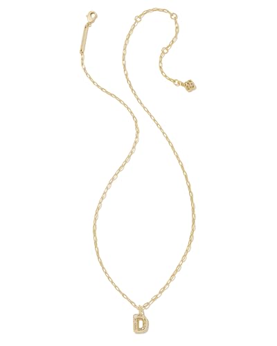 Kendra Scott Crystal Letter Short Pendant Necklace, Fashion Jewelry for Women - color: Letter D (GOLD-PLATED)