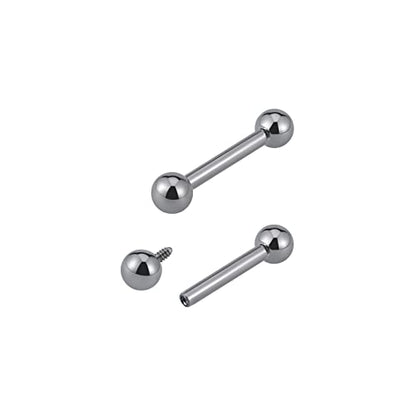 14G ASTM F136 Titanium Straight Barbell Rings for Nipple/Tongue/Dimply/Industrial - Internally Threaded Hypoallergenic Body Piercing Jewelry Gift for Women & Men, Nickel Free, Lead-Free - color: 14G(1.6mm), 1/2"(12mm), 4mm top